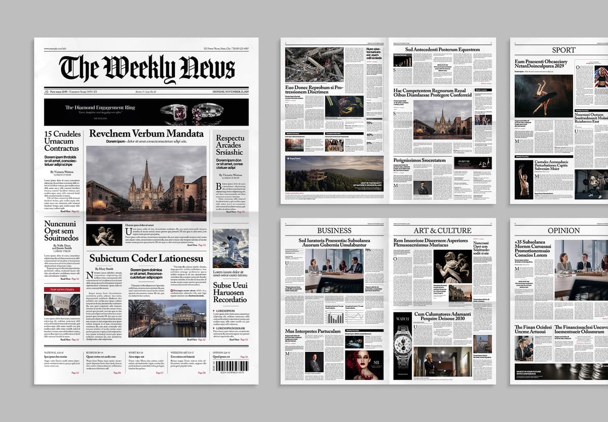 InDesign Newspaper Templates (INDD) — Broadsheet, Tabloid & Newsletter