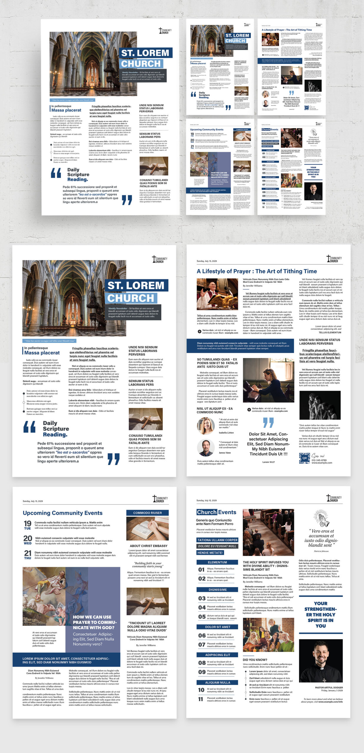 Church Newsletter Template in AI INDD EPS