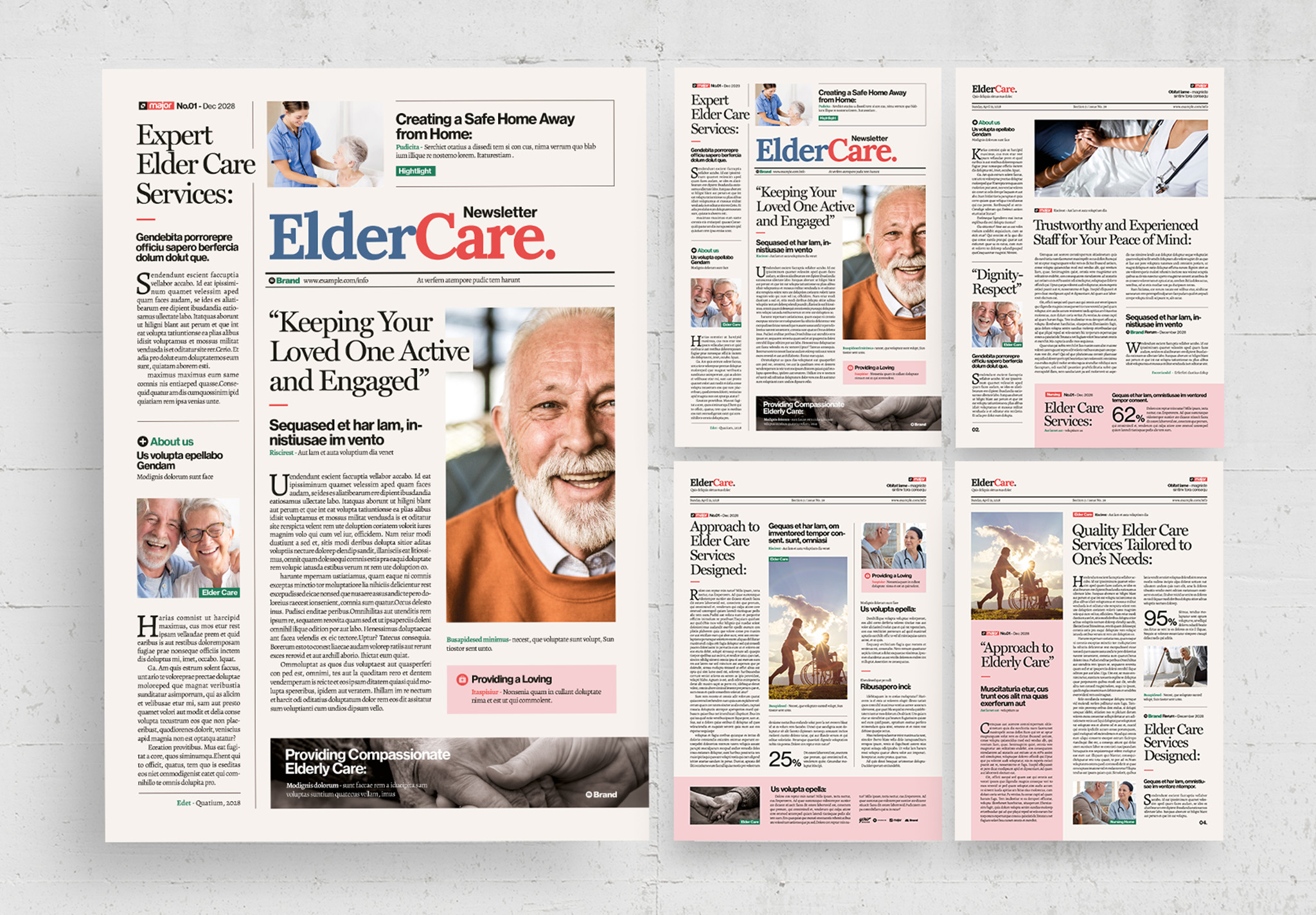 Elder Care Newsletter Template for InDesign