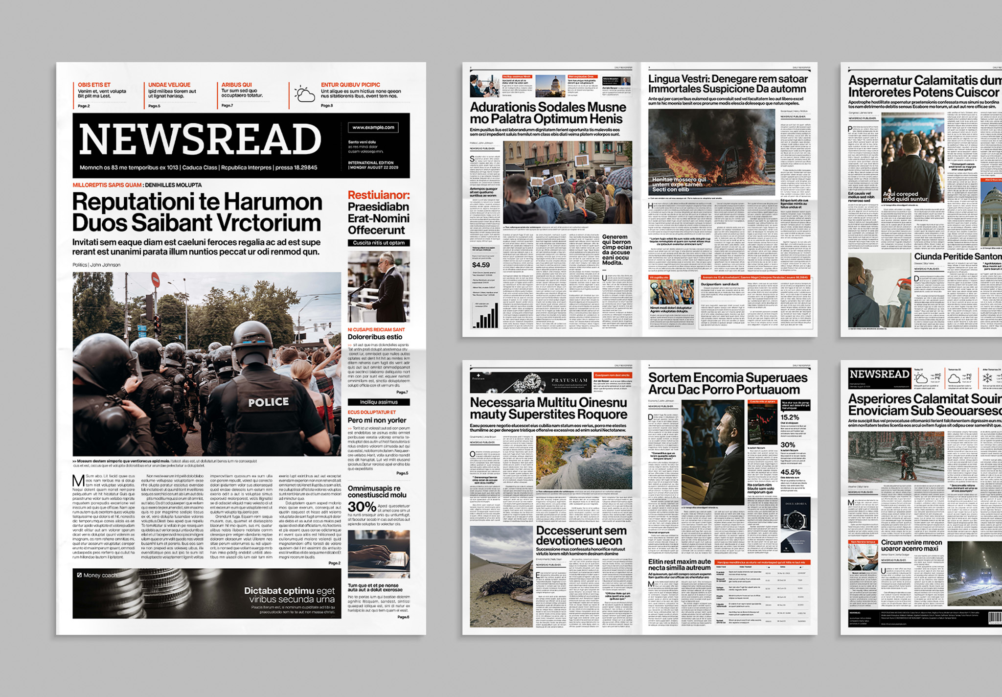 Modern Tabloid Newspaper Template for InDesign