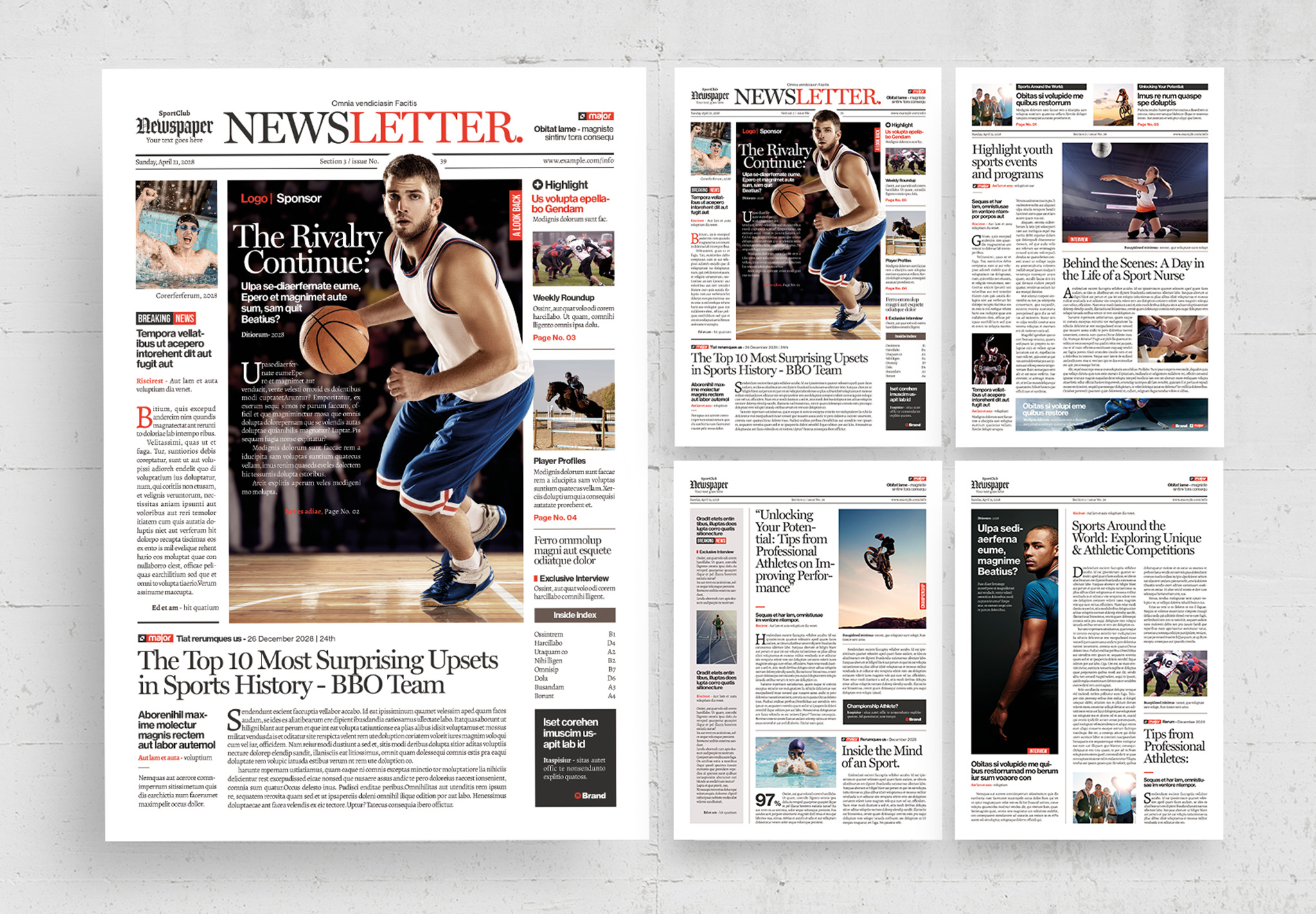 Sports Newsletter / Newspaper Template for InDesign