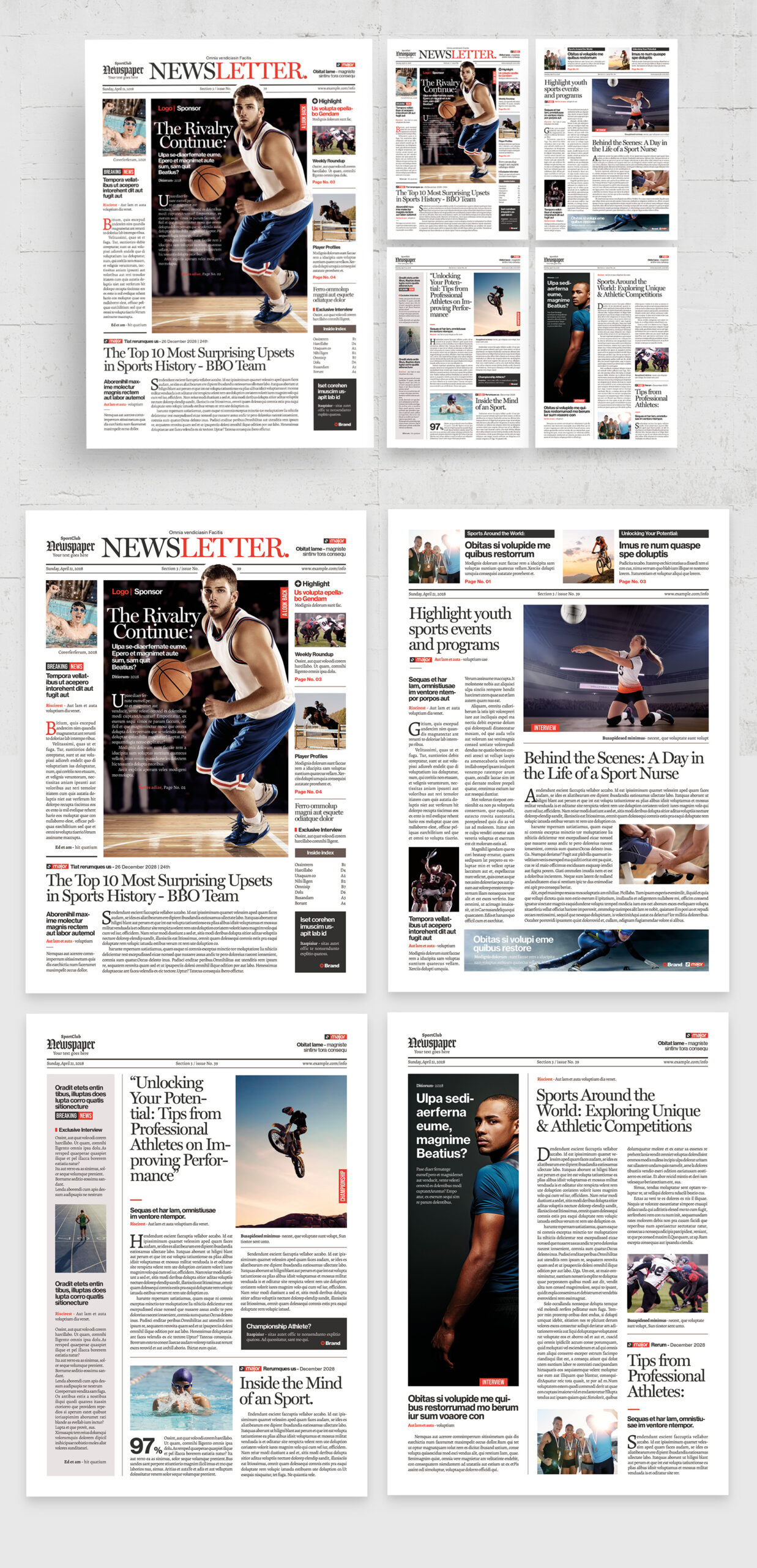 Sports Newsletter / Newspaper Template in INDD format