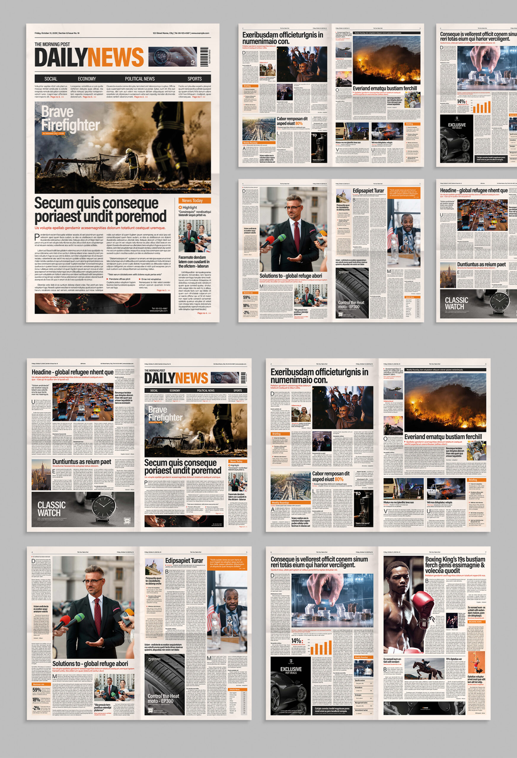 Tabloid Newspaper Template in INDD format