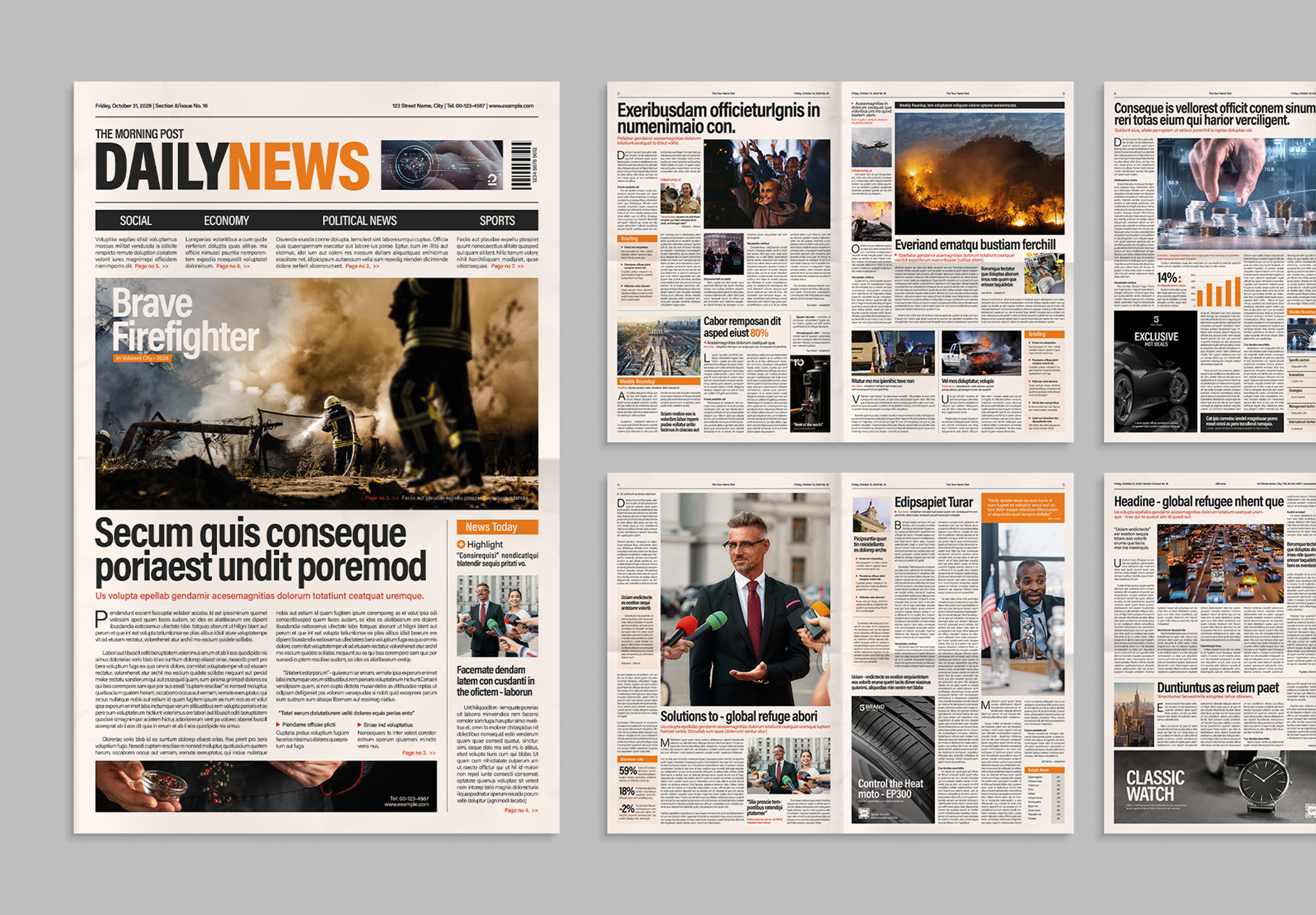 Tabloid Newspaper Template for InDesign